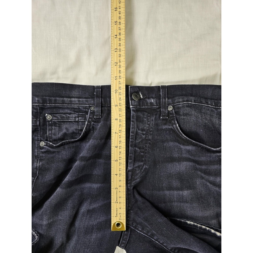 7 For All Mankind Jeans Mens 30x32 Blue Relaxed Straight Dark Wash Stretch Denim - Picture 9 of 13